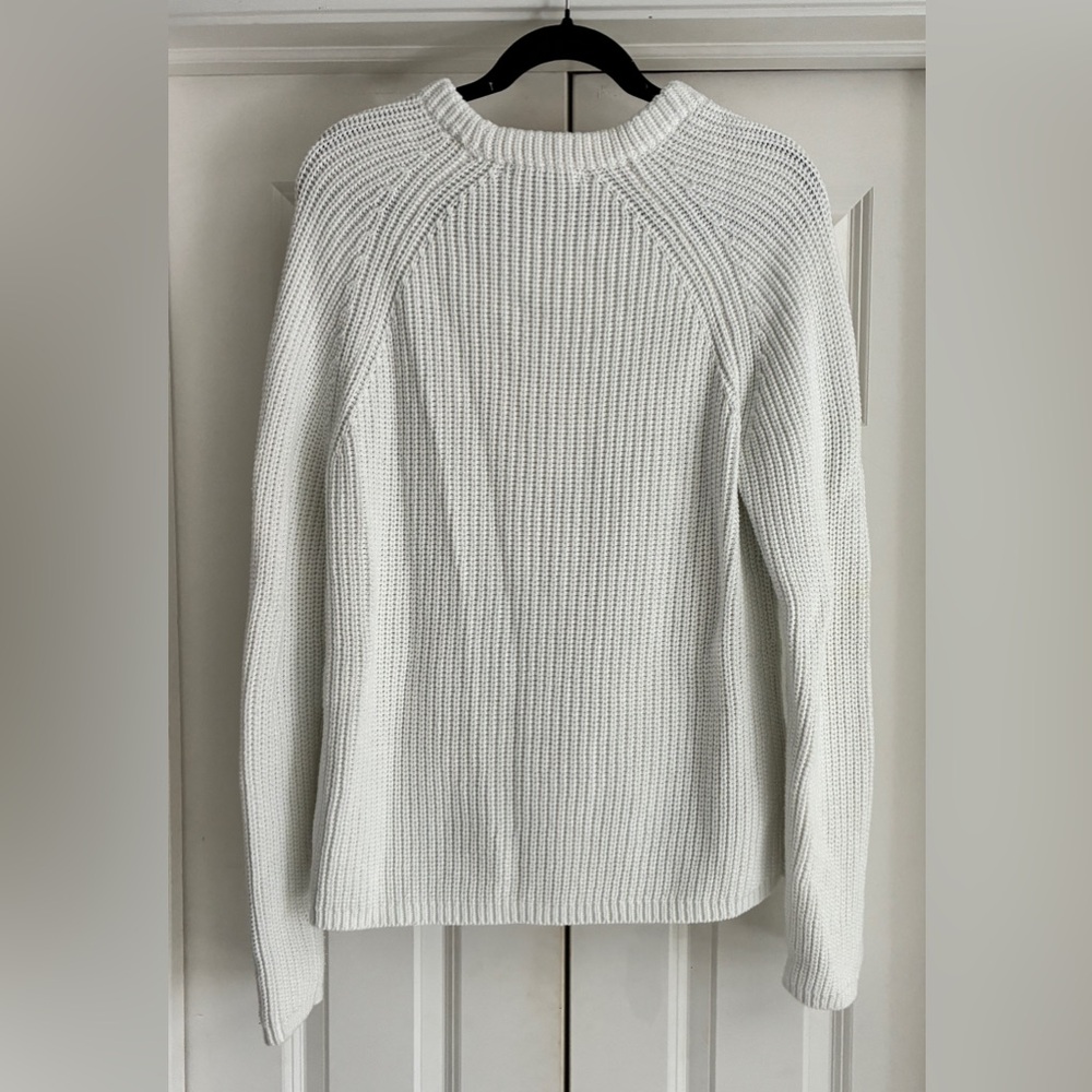Quince Ivory 100% Organic Cotton Fisherman Crew Sweater size Medium - Picture 4 of 6
